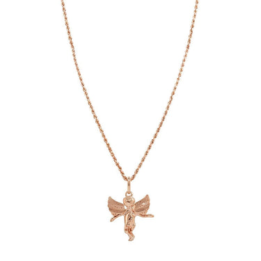 Rose 14K Rose Gold Diamond Angel Pendant 1.00 Ctw